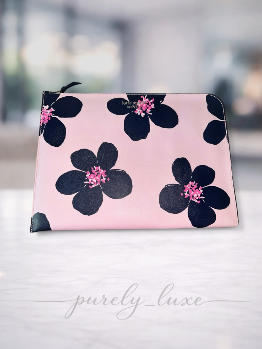 Kate Spade Pink Floral Zip Pouch